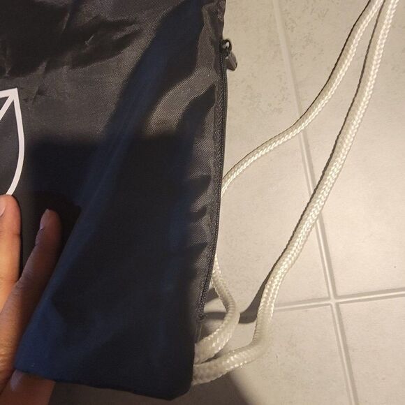 Adidas Black White School College Drawstring Sackpack Sling Backpack 14" X 18" - Picture 5 of 7